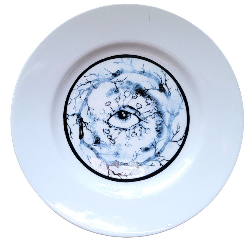 Eye of Focus  | Dessert Plate |  Hand Enameled