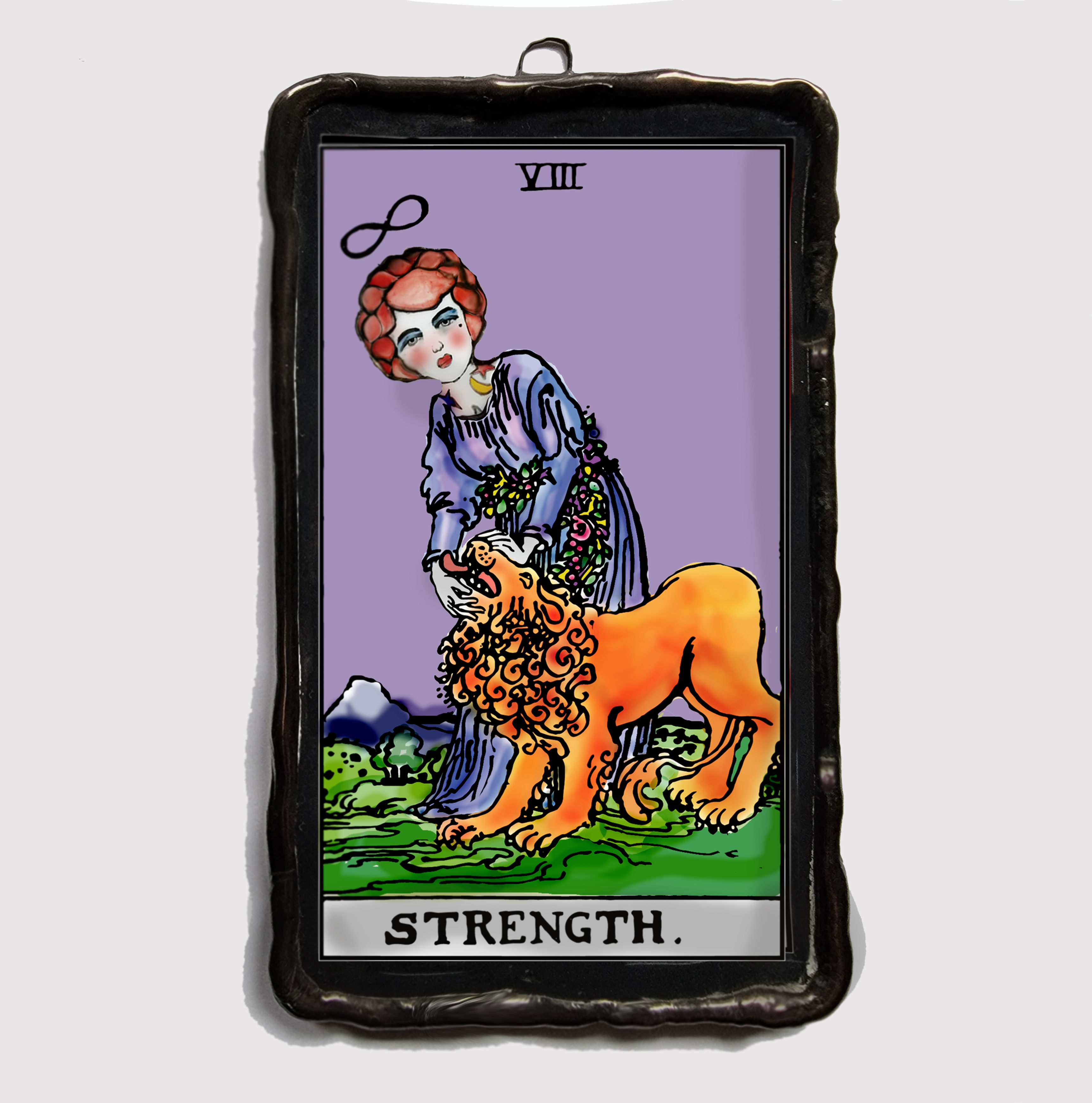 THE STRENGTH TAROT CARD PETITE ART
