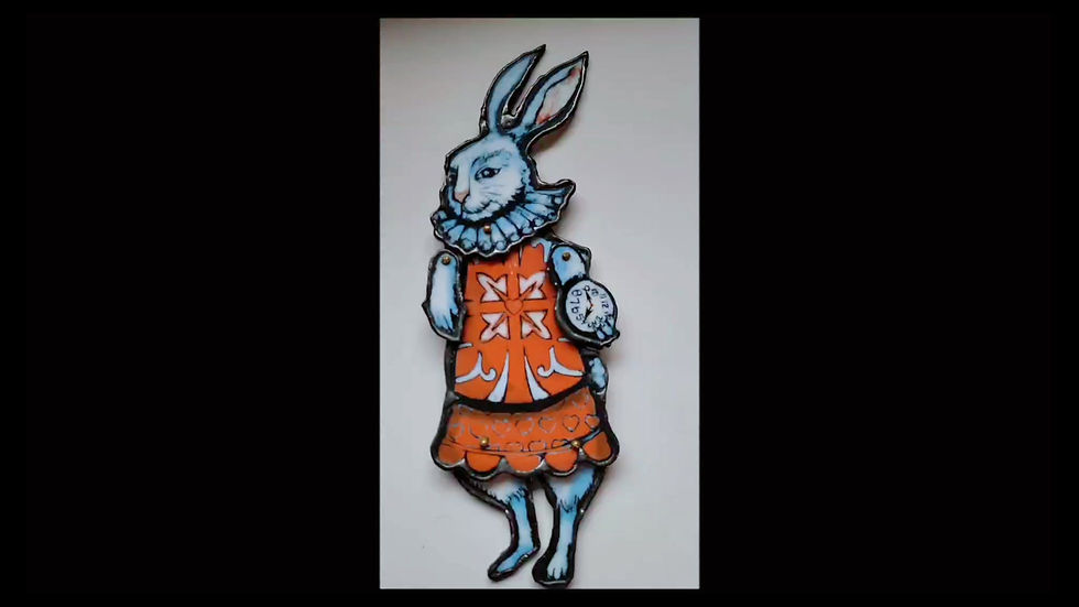 Miniatura: THE WHITE RABBIT   |  GLASS PUPPET  |  WALL ART