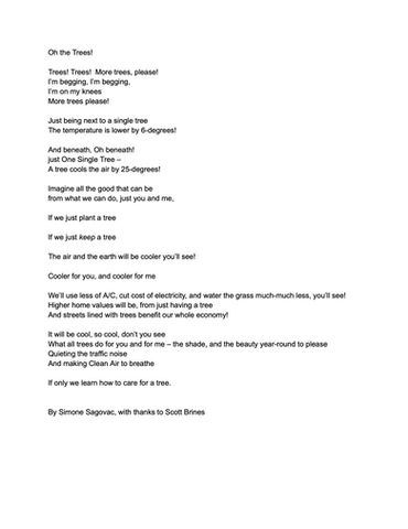 Poem on the Trees by Simone Bagrow, with thanks to Scott Hines; dhlibrary.org