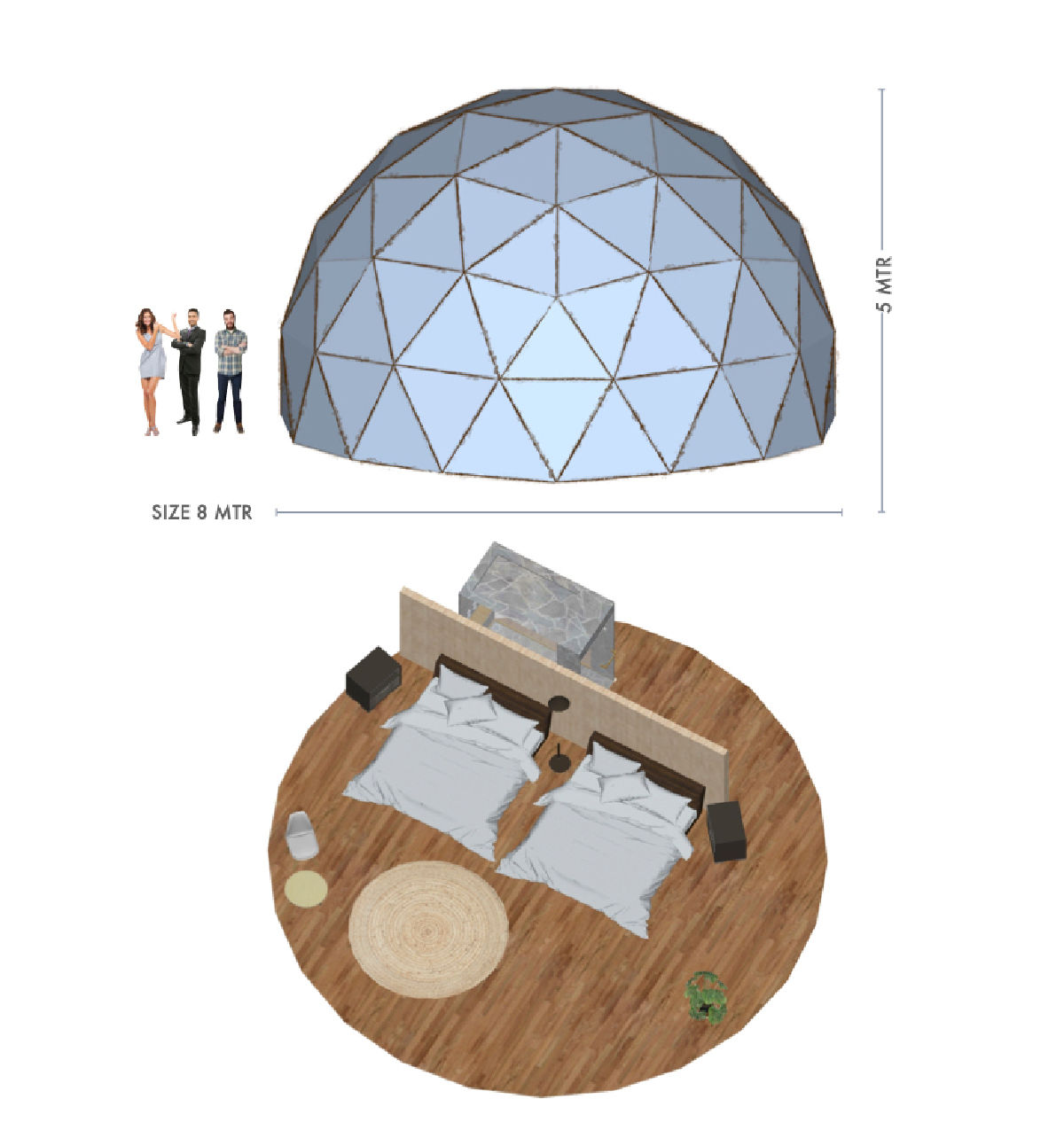 8 Meter dome