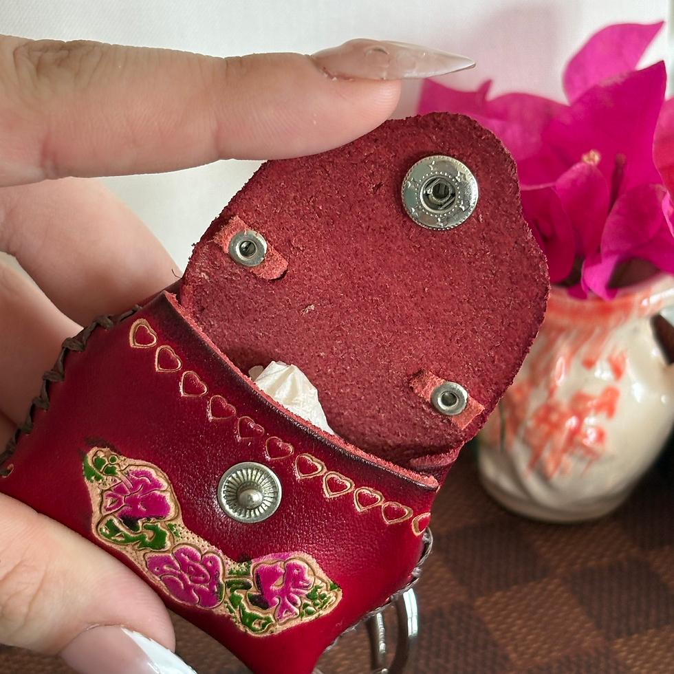 Thumbnail: Leather Mini Bag (round) Keychain