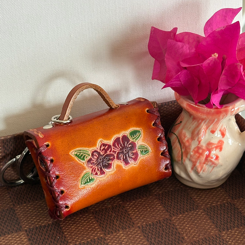 Thumbnail: Leather Mini Bag (rectangle) Keychain