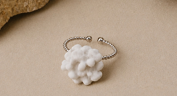 White coral inspired ring for souvenir shops and ocean lovers by Khoraia