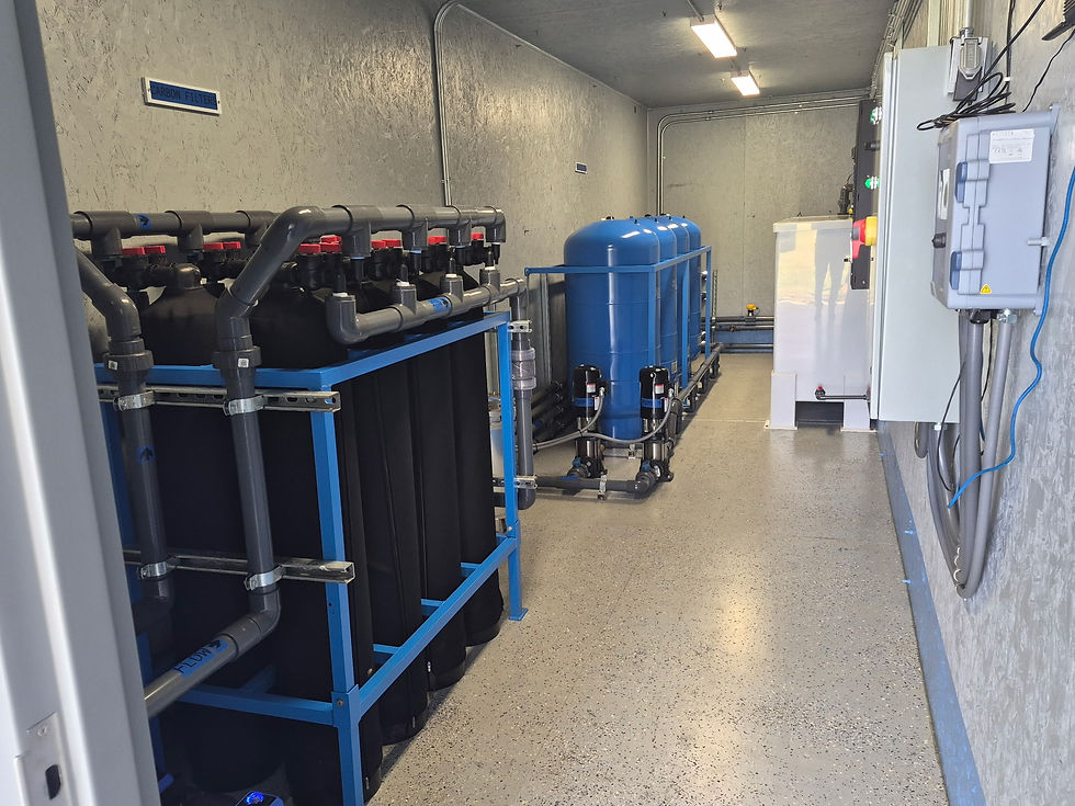the interior of an active rainwater harvesting system