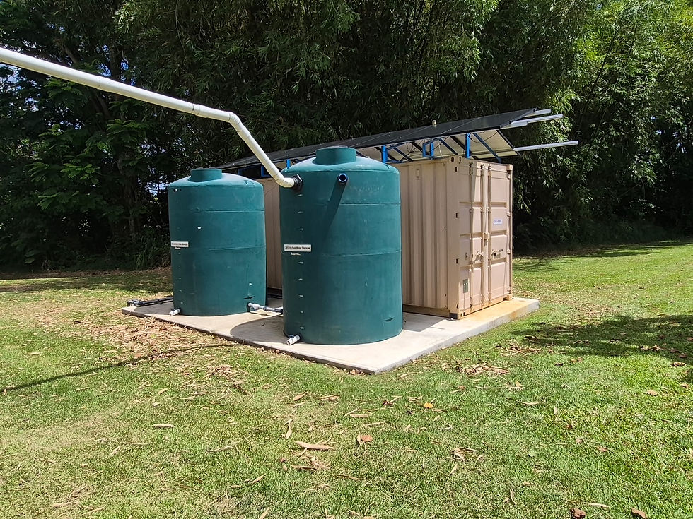 solar powered, off-grid rainwater harvesting unit
