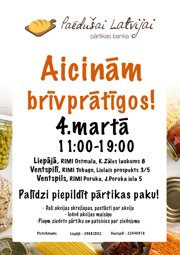 Aicinam brīvprātīgos