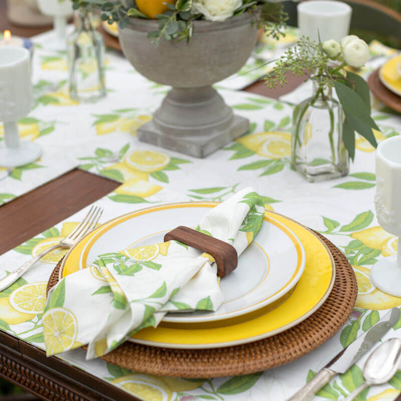 Thumbnail: Cotton Sateen Napkins in Lemon Blossom