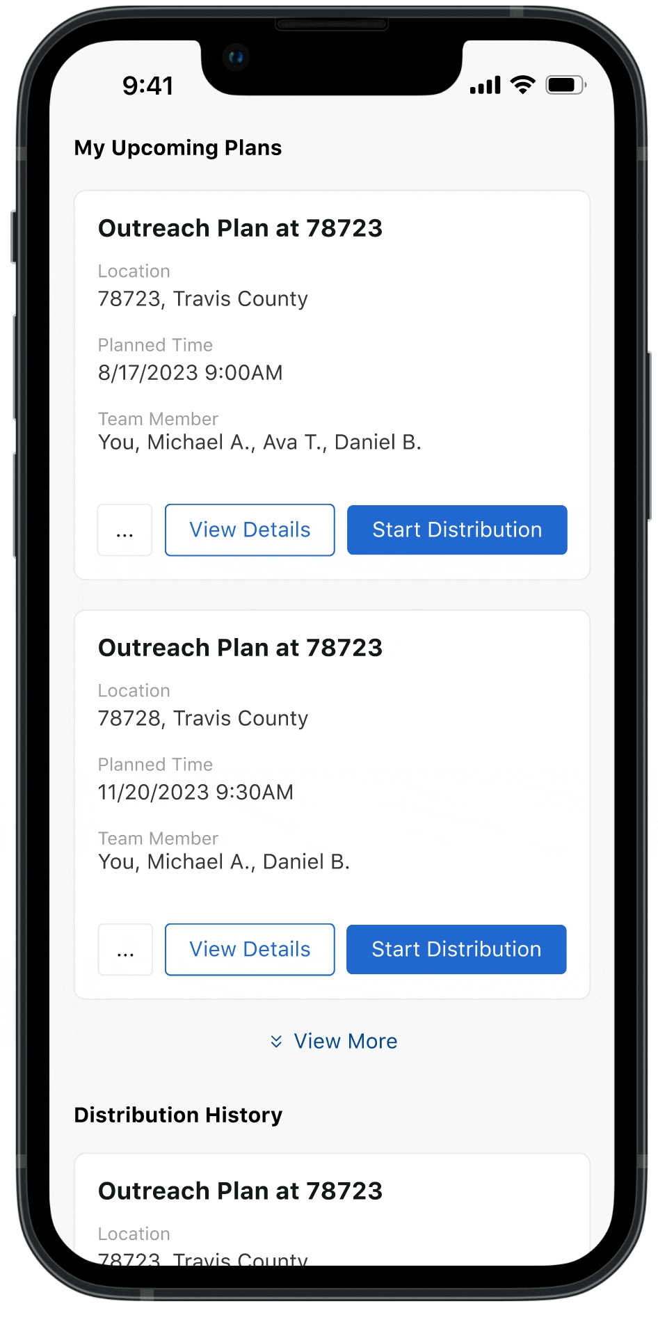 A demo flow of outreach plan execution