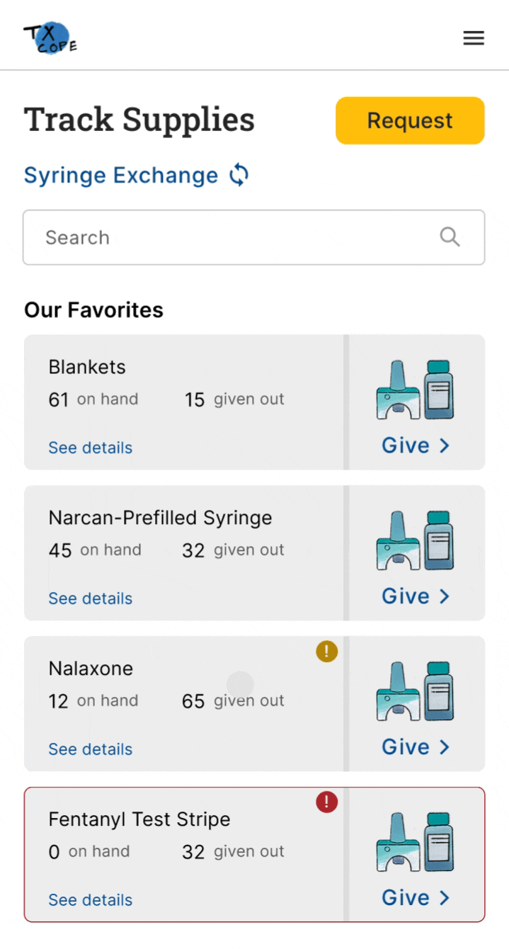 A demo of a typical supply outreach on TxCOPE