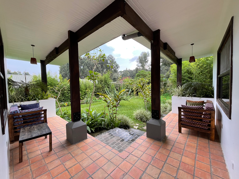 Family room patio at Five Volcanoes Boutique Hotel Rwanda