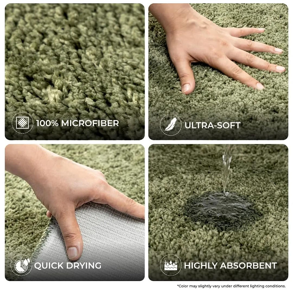 Thumbnail: Plush-textured Bath Mat |  60 × 40 cm