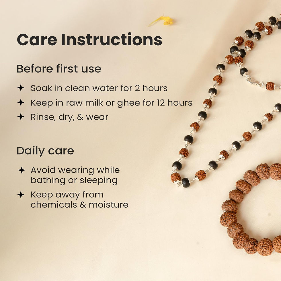 Thumbnail: Rudraksha & Karungali Mala with 7 Mukhi Bracelet | Combo Set