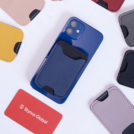 Blue Personalized Sticky Card Phone Wallet, CardSafe, Credit Card Holder for Back of Mobile Phone or Case, Stynus Global