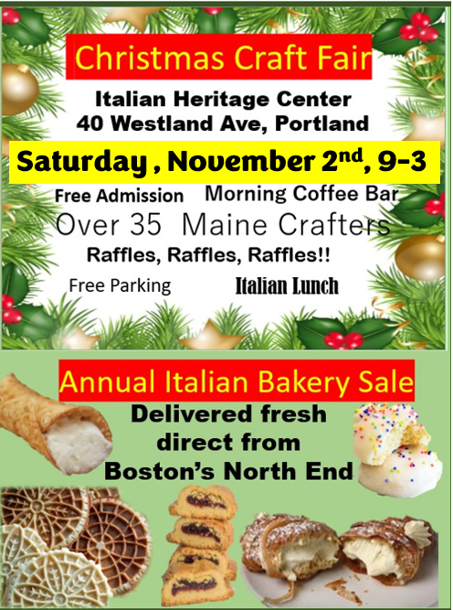 Italian Heritage Center  Christmas Craft Fair and Bake Sale