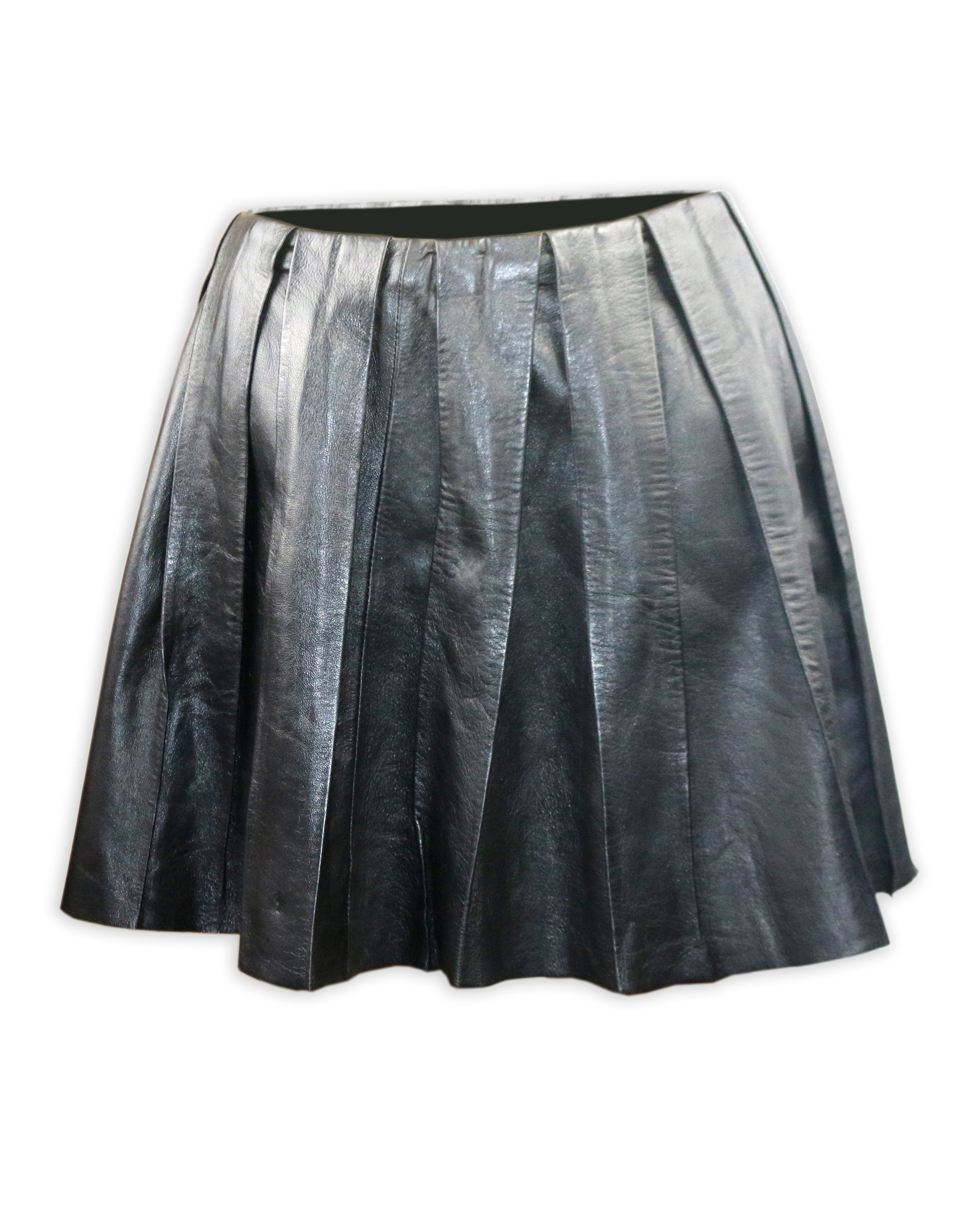 Women’s Leather Pleated Skirt