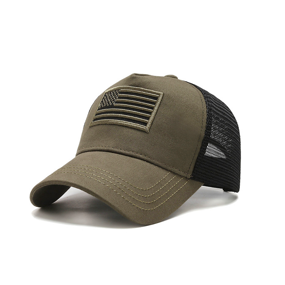 Thumbnail: American Flag Trucker Hat with Adjustable Strap