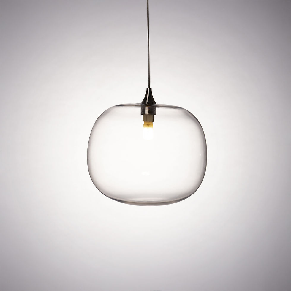Thumbnail: Hand-Blown Irregular Globe Pendant in Clear