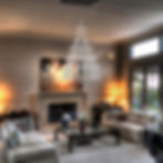 Thumbnail: Modern Staggered in a pattern Glass Pendants Chandelier in living room