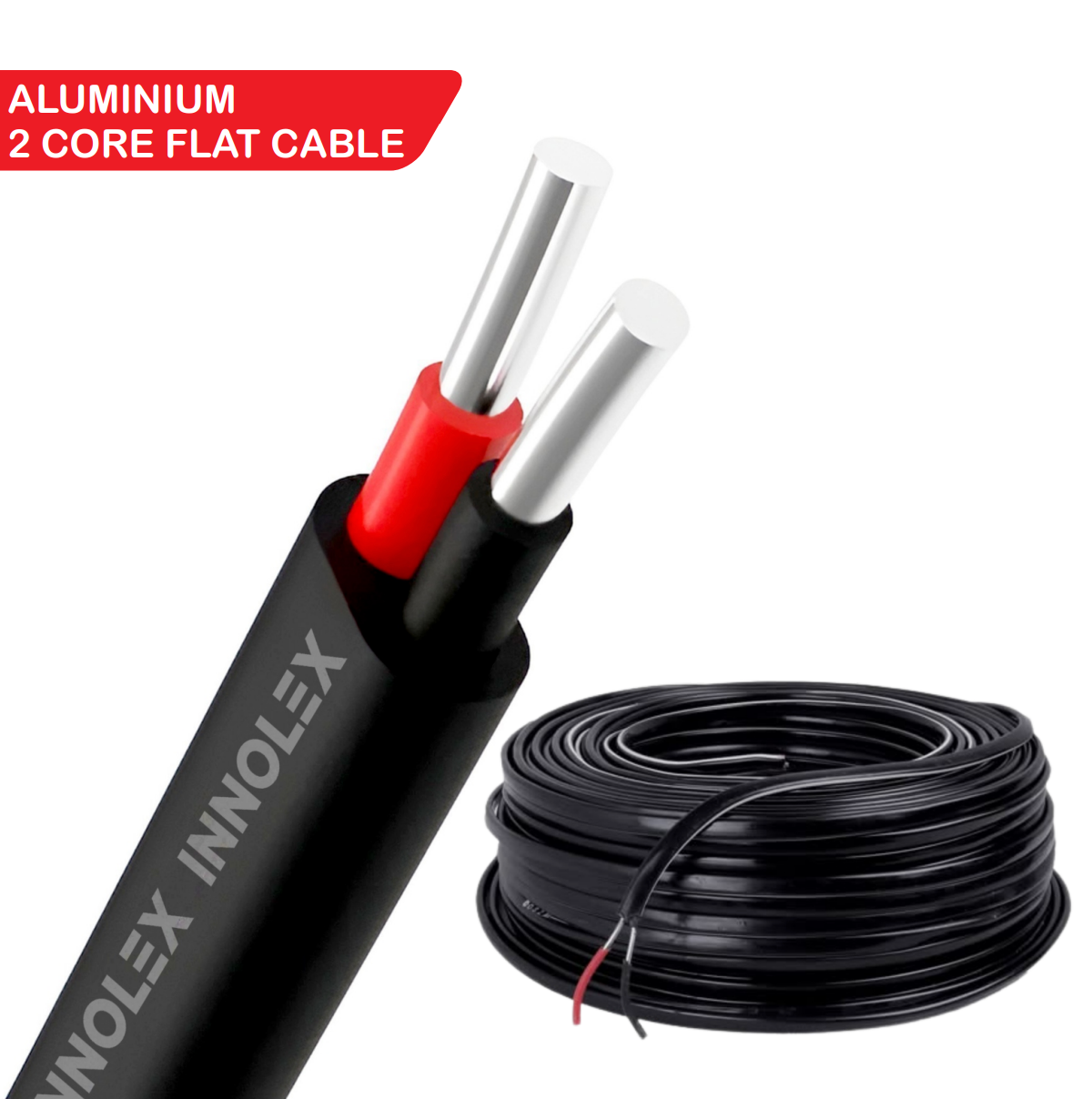 aluminium 2 core flat cable