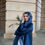 Thumbnail: Premium Tiffany Blue Embellished Sleeves Open Abaya- LIMITED EDITION