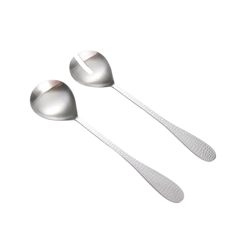 תמונה ממוזערת: זוג כפות לסלט עם ידית רקועה