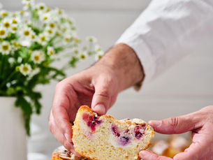 עוגת וניל בחושה במילוי גבינה ופירות יער