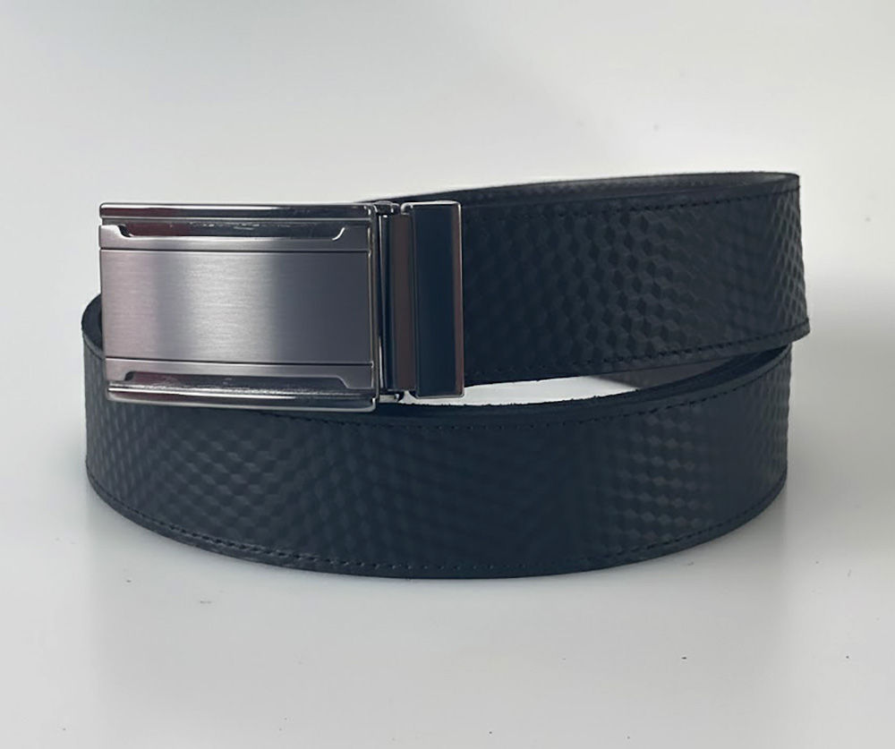 Carbon Fiber effect leather belt BLACK