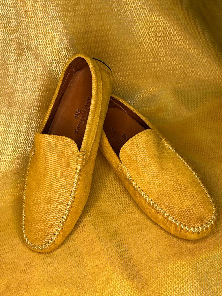 Miniatura: Francesco Sensini Moccasins – Diamond Print Calfskin Edition Yellow