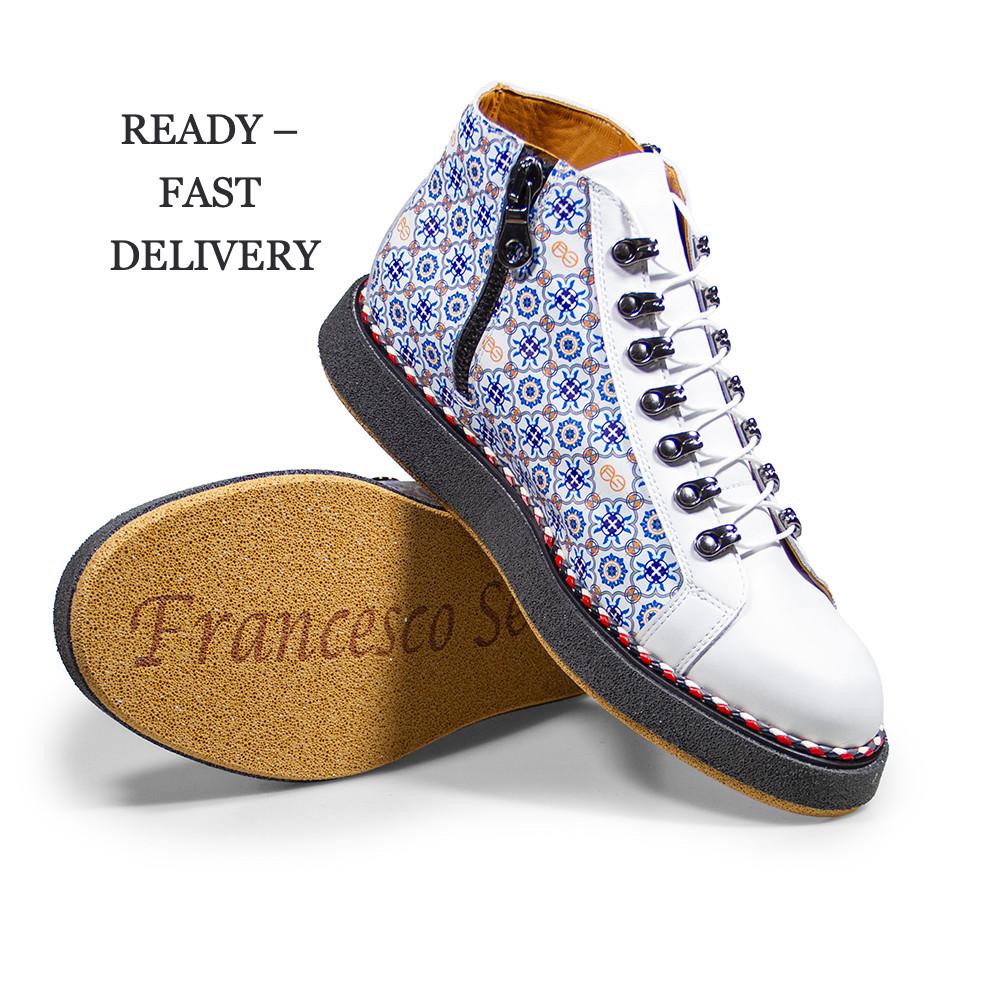 High Top Sneakers Vietri Style printed calfskin