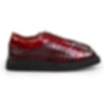 Thumbnail: Low Top Sneakers Crocodile Effect Bordeaux