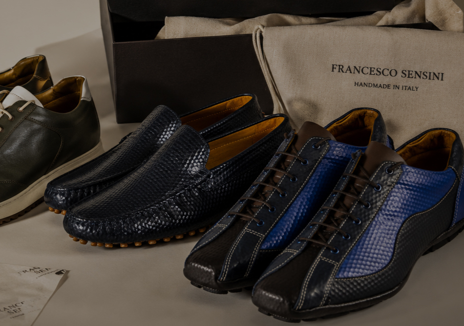 Prestige Collection Blue Woven White handmade Italian shoes