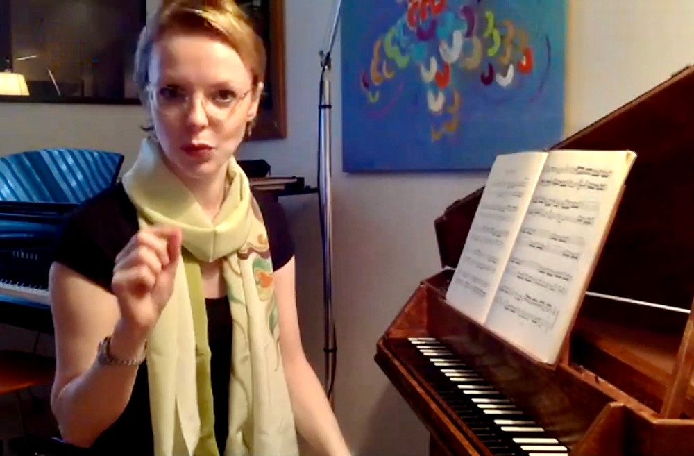 Pianist and harpsichordist Magdalena Baczewska discussed and performed Bach's Two-Part Inventions at Rocky Ridge Music Center, which this year was held online.