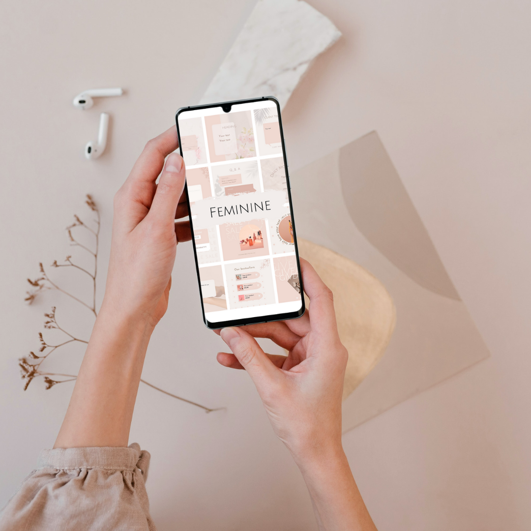 Feminine Neutral Social Media Template Pack