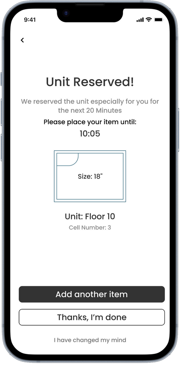 TULU.me reservation confirmation screen