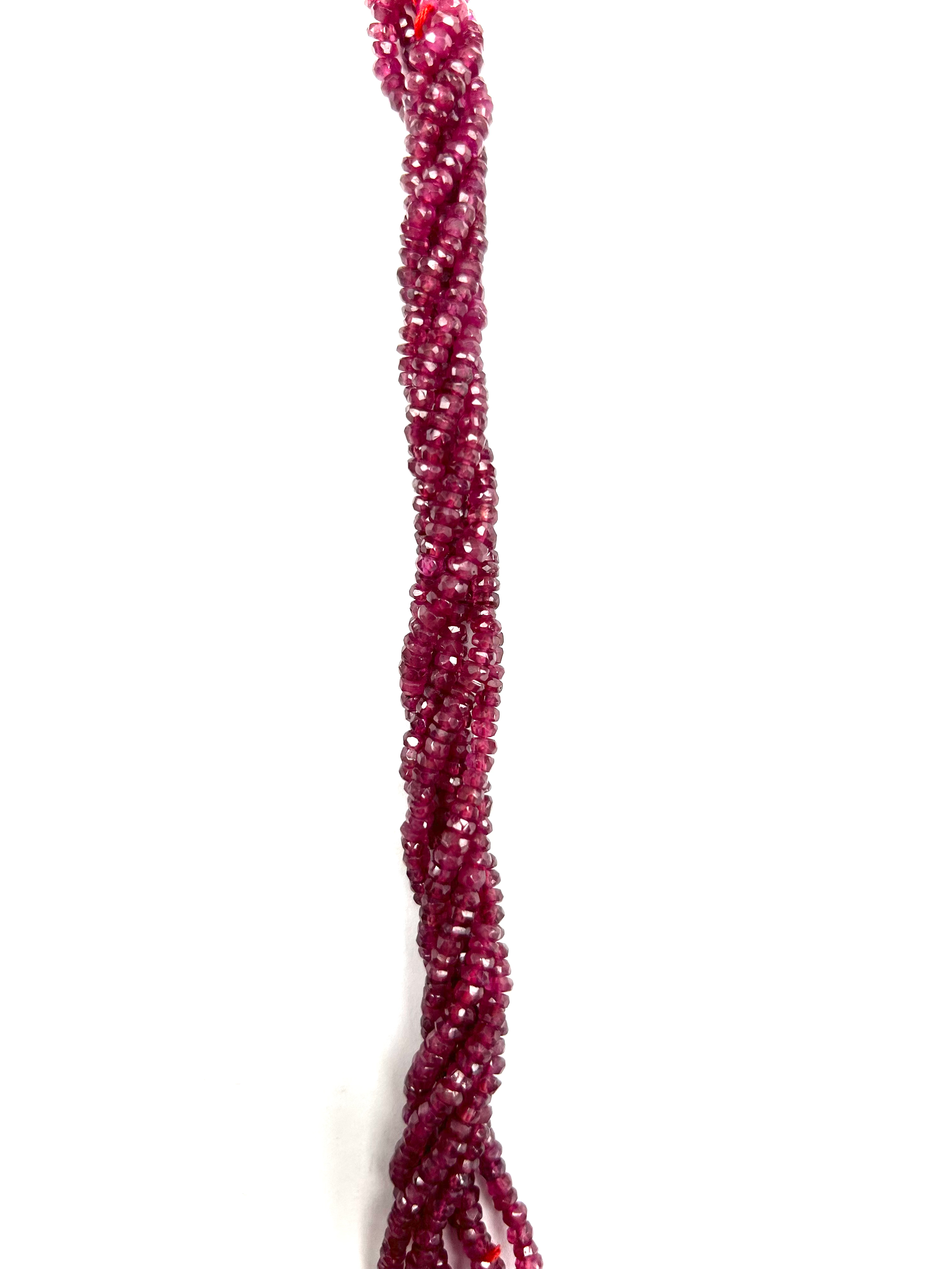 AAA Quality Natural Faceted Rondelle Ruby Gemstone Beads 3mm,  16"