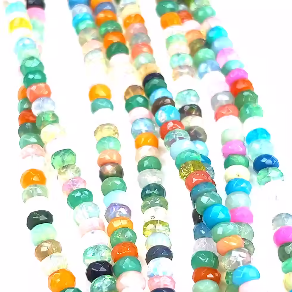 Thumbnail: AAA Quality Multi Fire Ethiopian Opal Gemstone Beads, 4-6 mm, Multi Colored Ethi