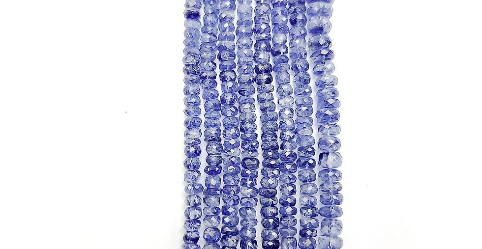 Thumbnail: Genuine Natural Blue Kyanite Beads Rondelle Faceted Beads (3.5mm-6.5mm) 13"