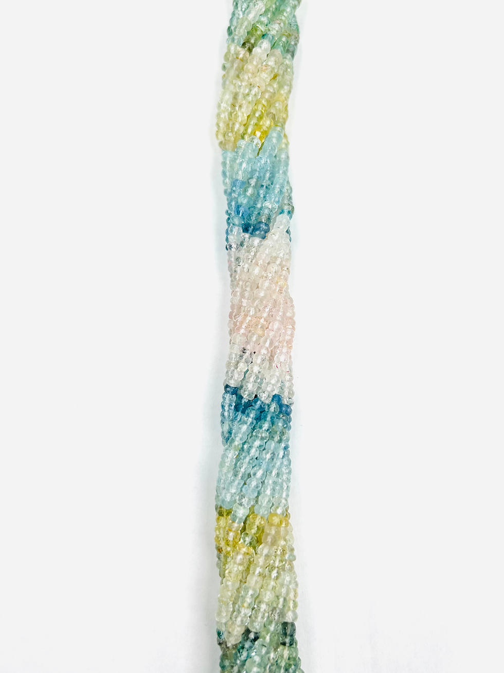 Thumbnail: Genuine Natural Multi Aqua Faceted Rondelle Beads (2.5mm-5mm) 13"