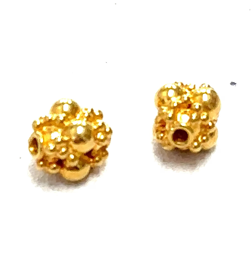 Thumbnail: 18k Solid Gold Round Sphere Design Spacer Bead Single piece