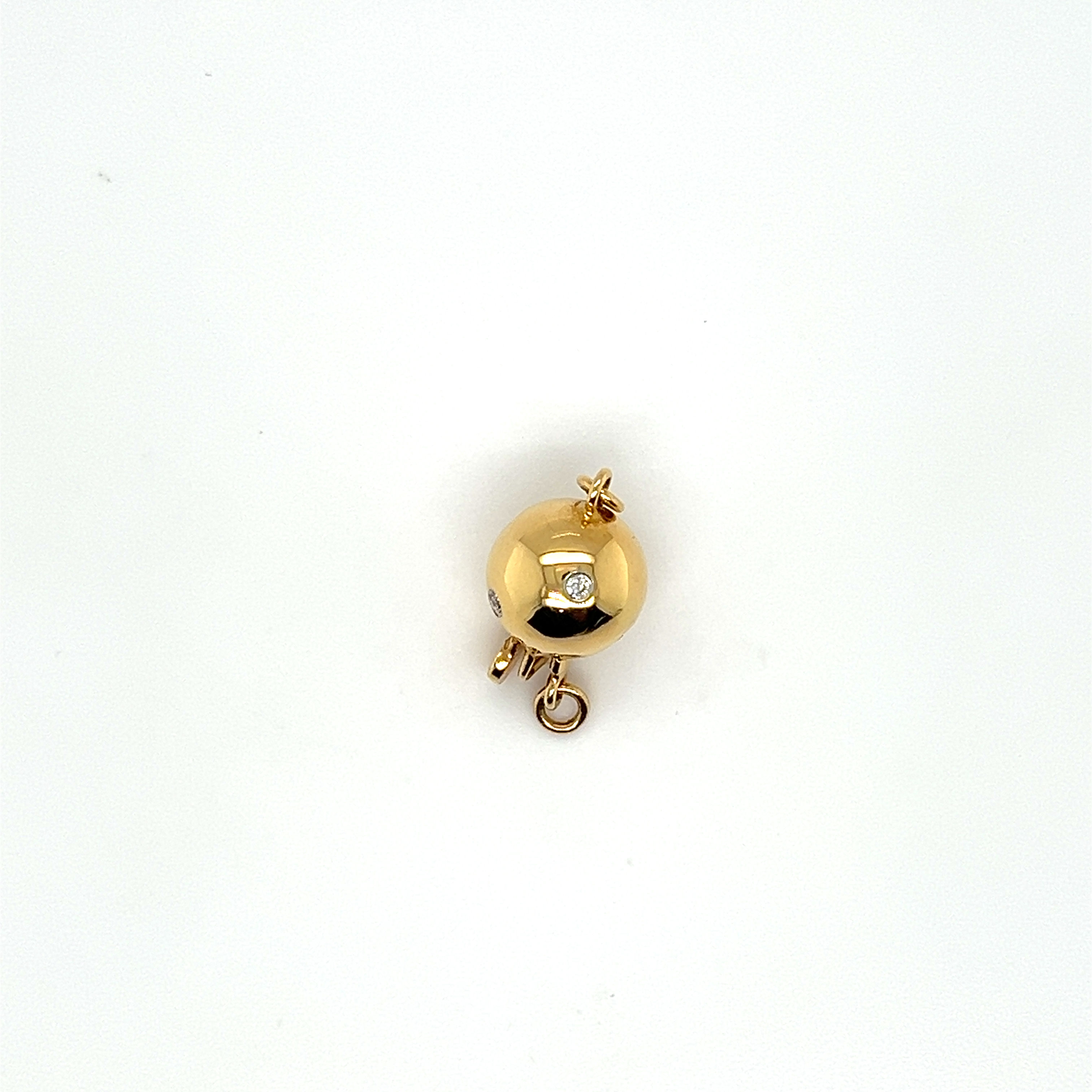 18k Solid Gold Ball Toggle and Clasp Single piece
