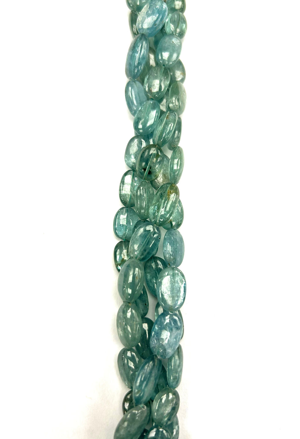Thumbnail: Genuine Natural Green Kyanite Beads Smooth Oval Beads (14mmx8mm) 14"