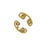 Thumbnail: 18k Solid Gold Textured Curved Shaped Toggle and Clasp Single piece