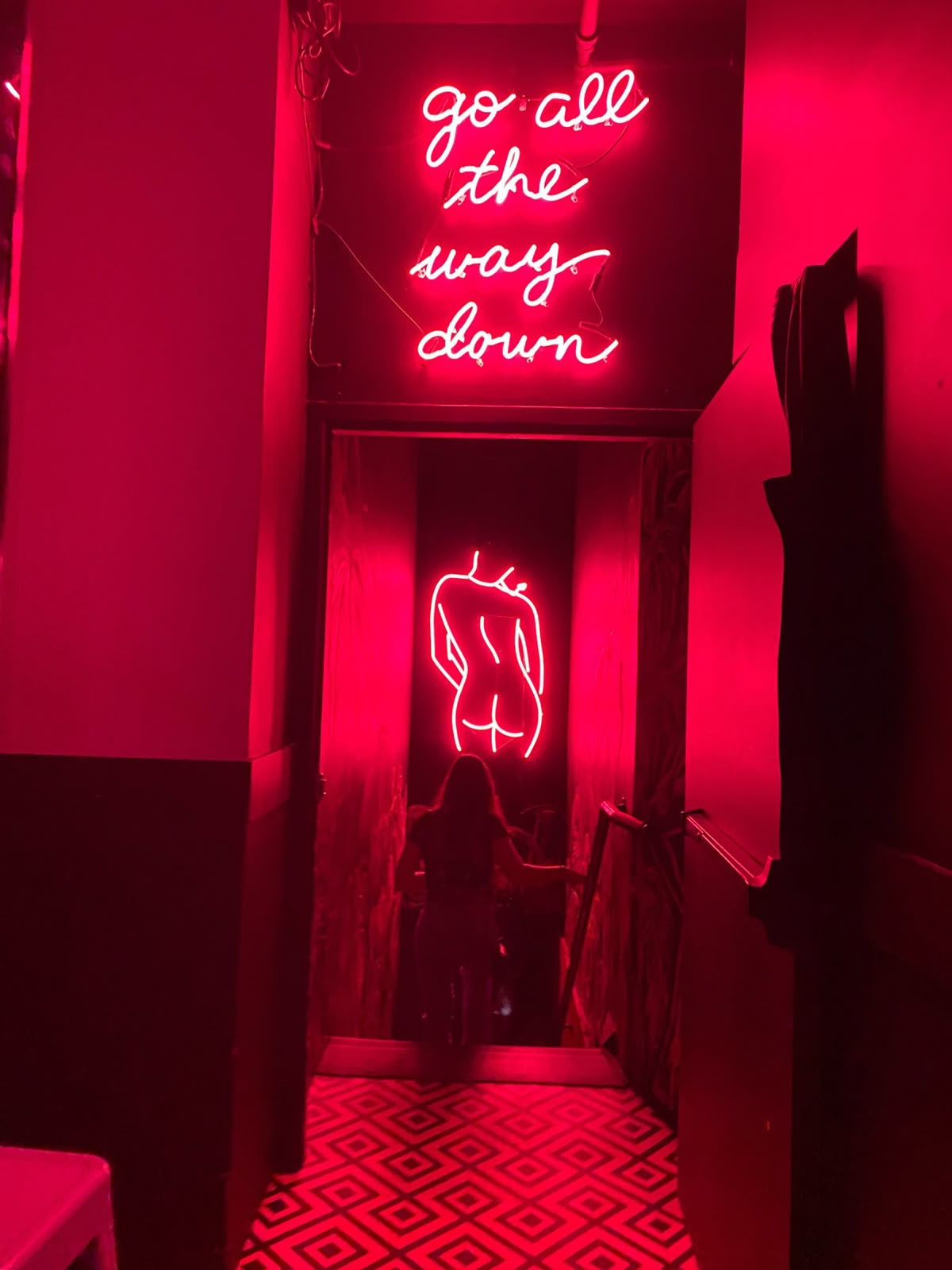Go all the way down NEON SIGN