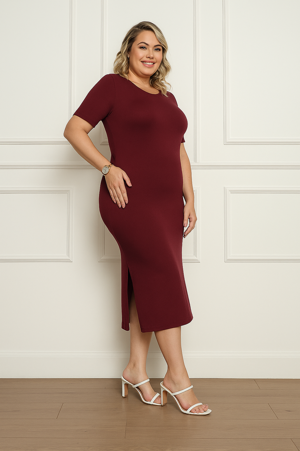 Vestido Plus Size LISO Conforto e Estilo Simples