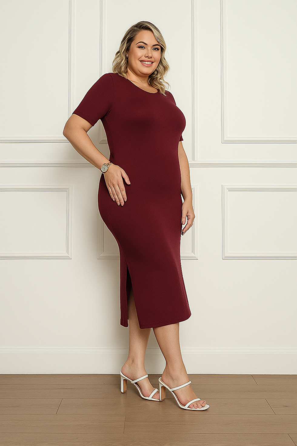 Vestido Plus Size LISO Conforto e Estilo Simples