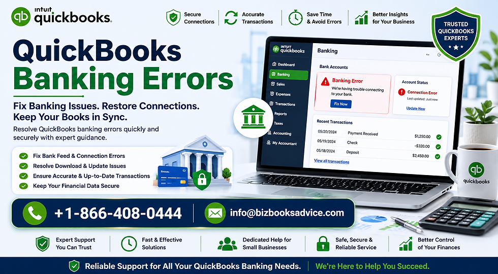 How Do I Fix QuickBooks Banking Errors When Syncing Fails?