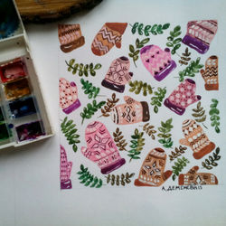 watercolor pattern illustration