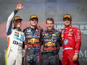 The 2025 US Grand Prix podium.