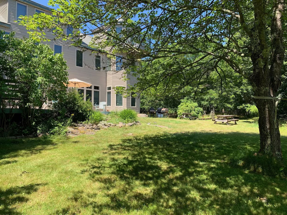 the backyard of the Orchard House